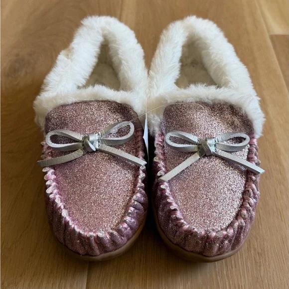 J. Crew Girls' Glitter Moccasin slippers - BS628 - Size 13 - NWT - Picture 2 of 8